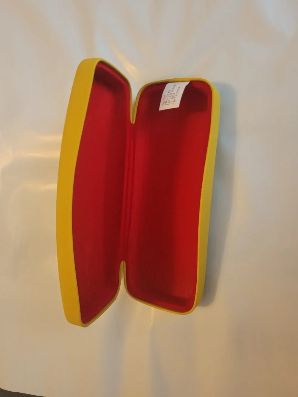 Ray Ban Hard Eyeglass Case Bright Yellow Red Inside Never Used